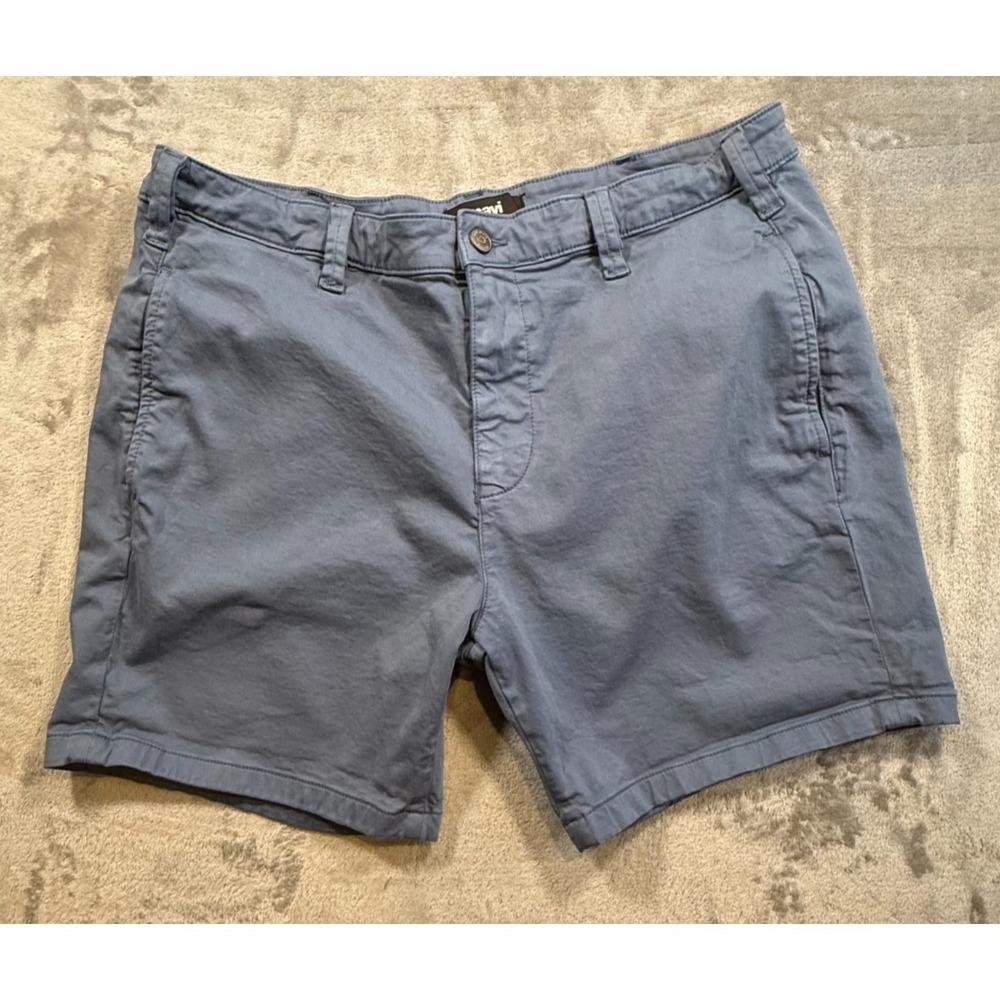 Mavi Justin Men's Blue Chino Shorts Size 38 Stretch Casual Flat Front Cotton